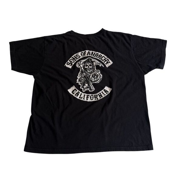 Sons of Anarchy Tee Two Sided Graphic Black Grunge Sz XL - Picture 4 of 8